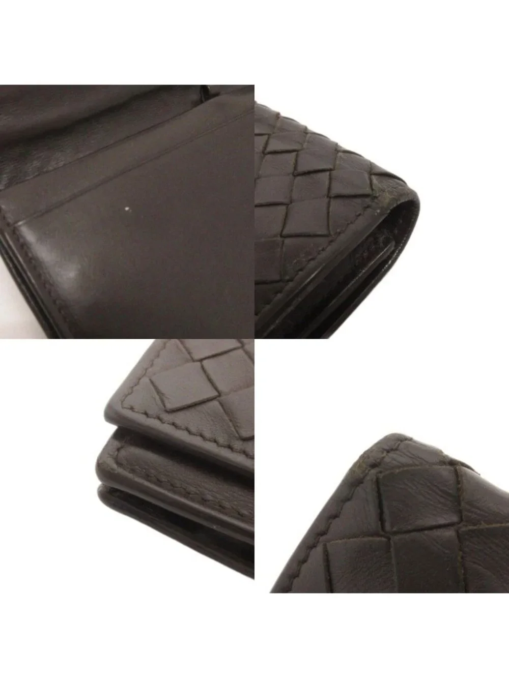 Bottega Veneta Intrecciato Wallet Braided Leather Brown